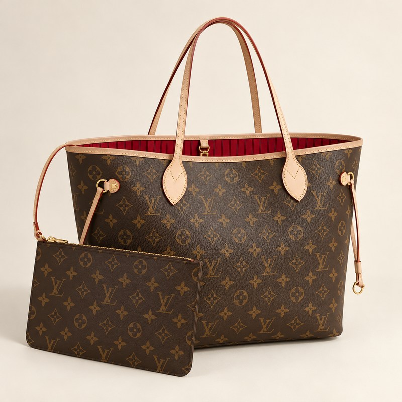 Louis Vuitton — Neverfull MM — Иллюстрация, созданная ИИ