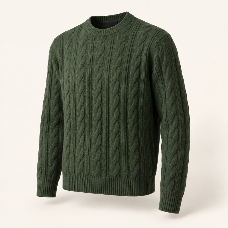 ZEGNA — Green Oasi Cashmere Crewneck — AI 生成イラスト