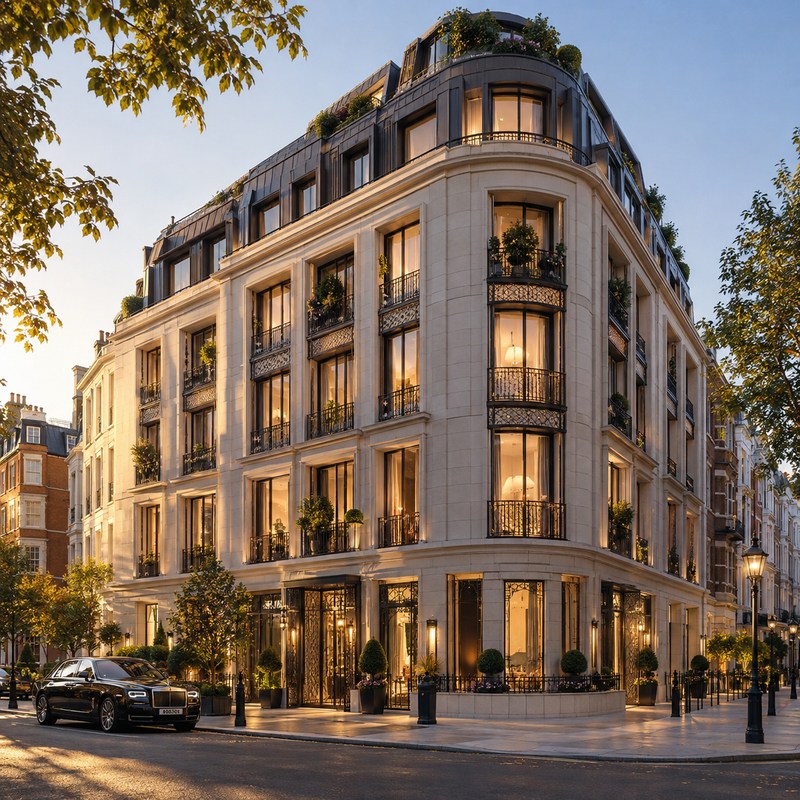 Mandarin Oriental — The Residences at Mandarin Oriental Mayfair, London — KI-generierte Illustration
