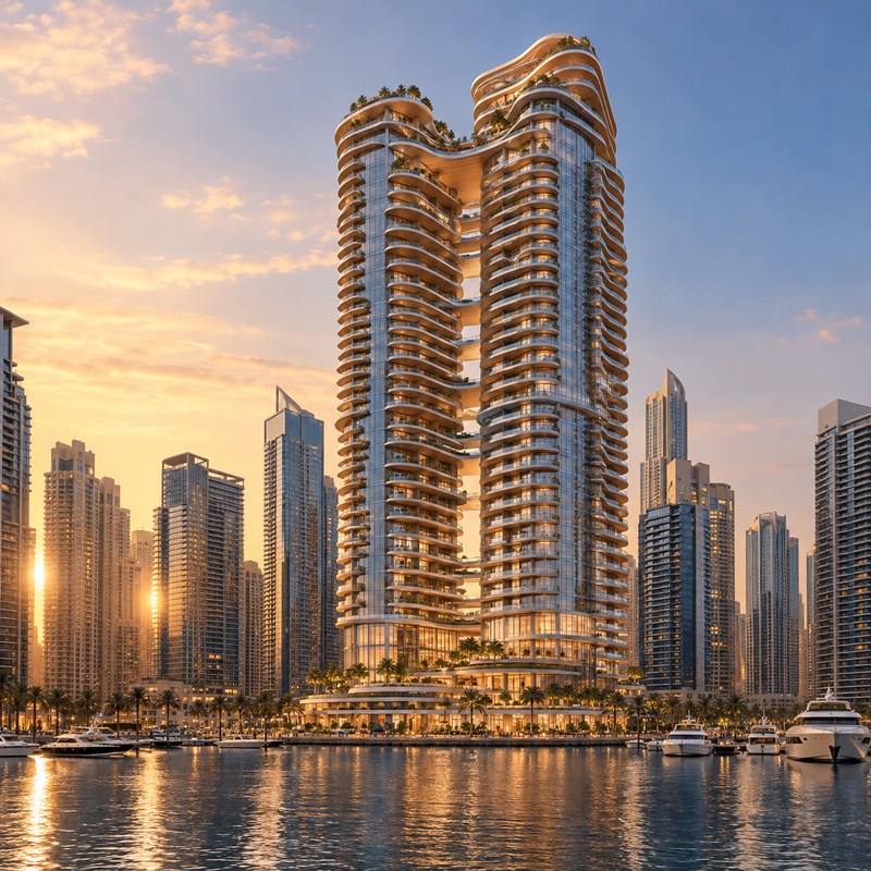 Six Senses — Six Senses Residences Dubai Marina — KI-generierte Illustration