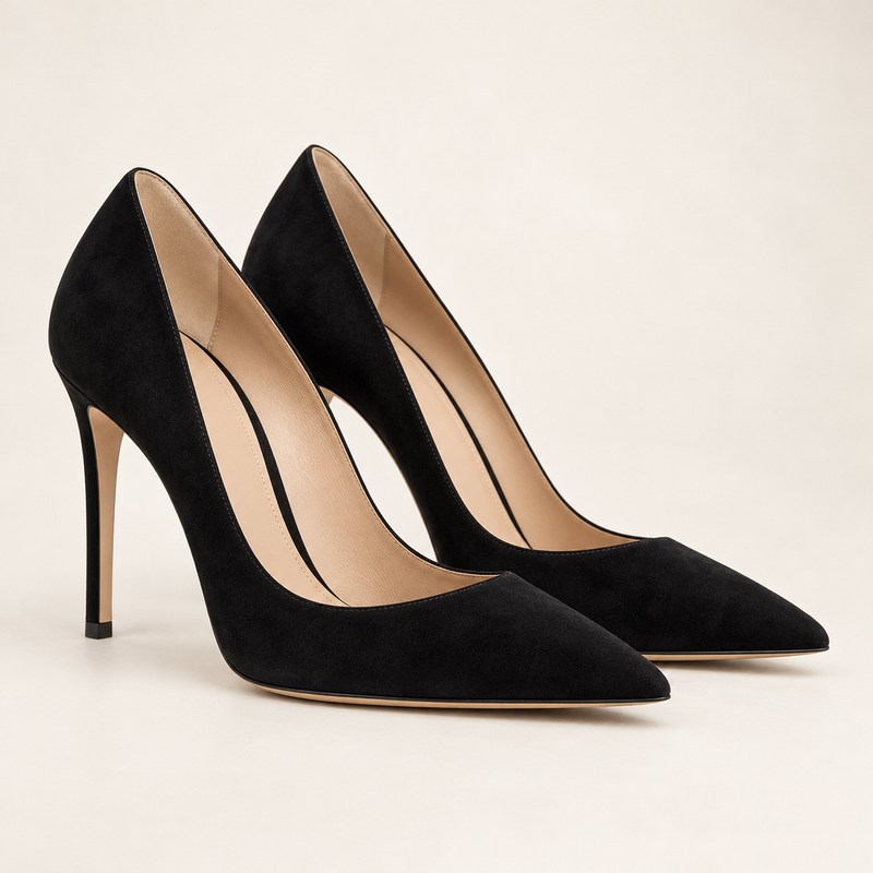 Gianvito 105 — black suede — AI से निर्मित चित्र