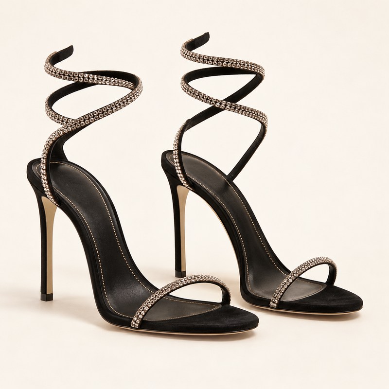 Cleo Black Sandal 105 — AI से निर्मित चित्र