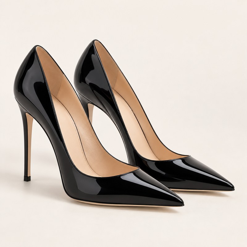 Eva Pump 120 — black patent leather — AI से निर्मित चित्र