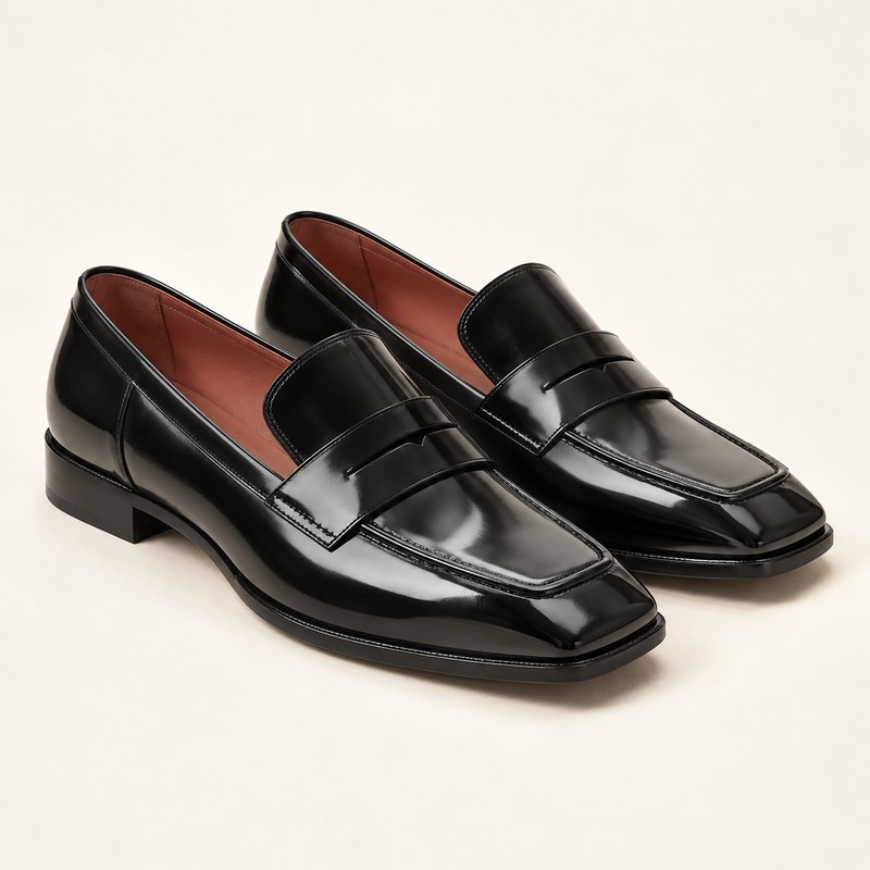 Tilda Loafer Shiny Black Spazzolato — AI 生成イラスト
