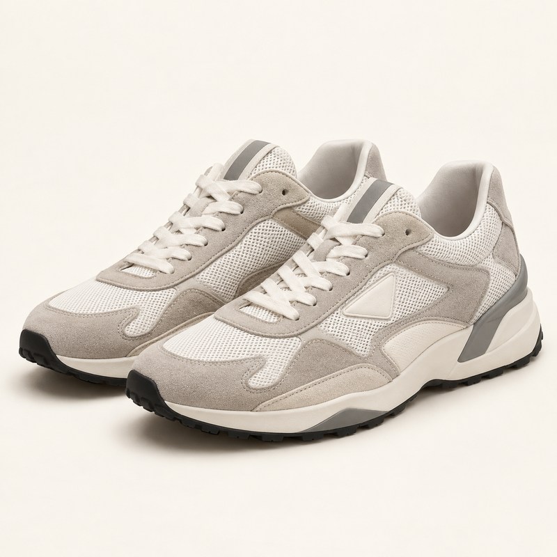 Mesh fabric and suede sneakers — AI 生成イラスト