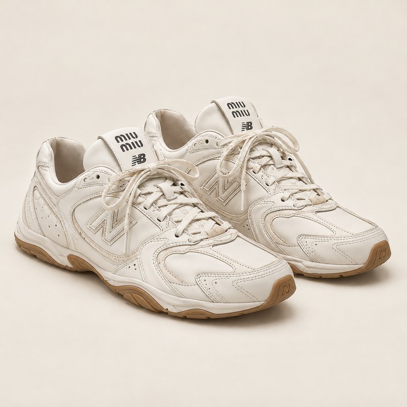 New Balance X Miu Miu 530 SL Deco' leather sneakers — AI 生成イラスト